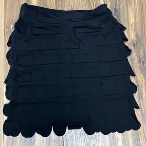 JS Collections Petal Black Layered Mini Skirt